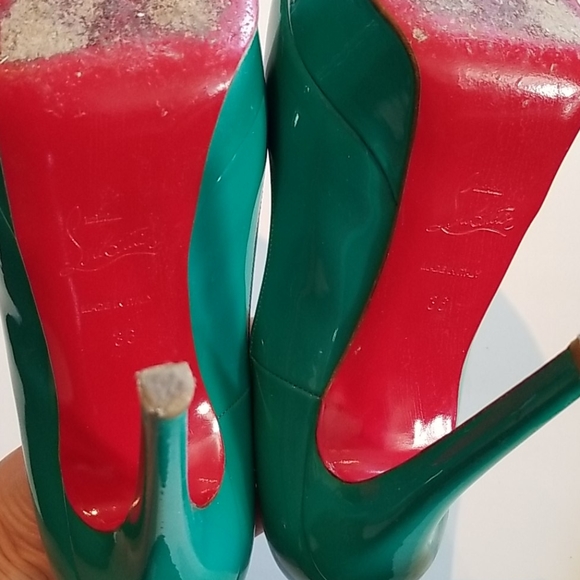 Christian Louboutin Banana 140 Patent Jade Sz 36 - Picture 6 of 7